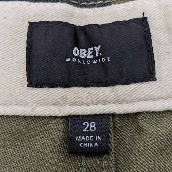 OBEY Shorts Men's Size 30 Green Camo Camouflage Lagger Pockets - NEW - Picture 5 of 9